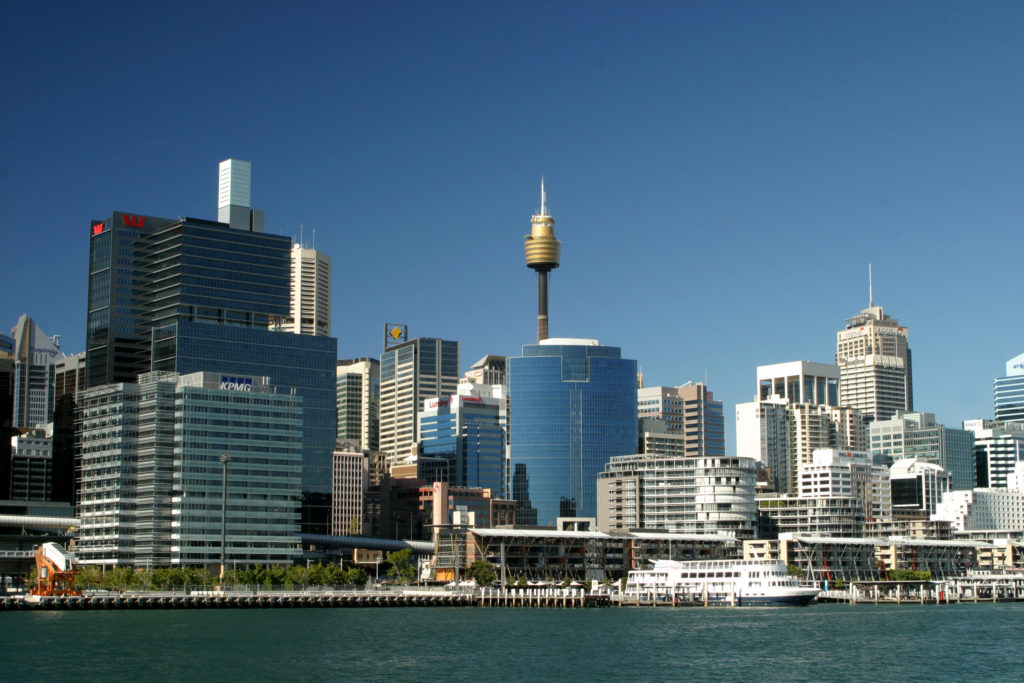 Darling Harbour, Sydney, Australia, Skyline, Krähennest, Meer, Hafen