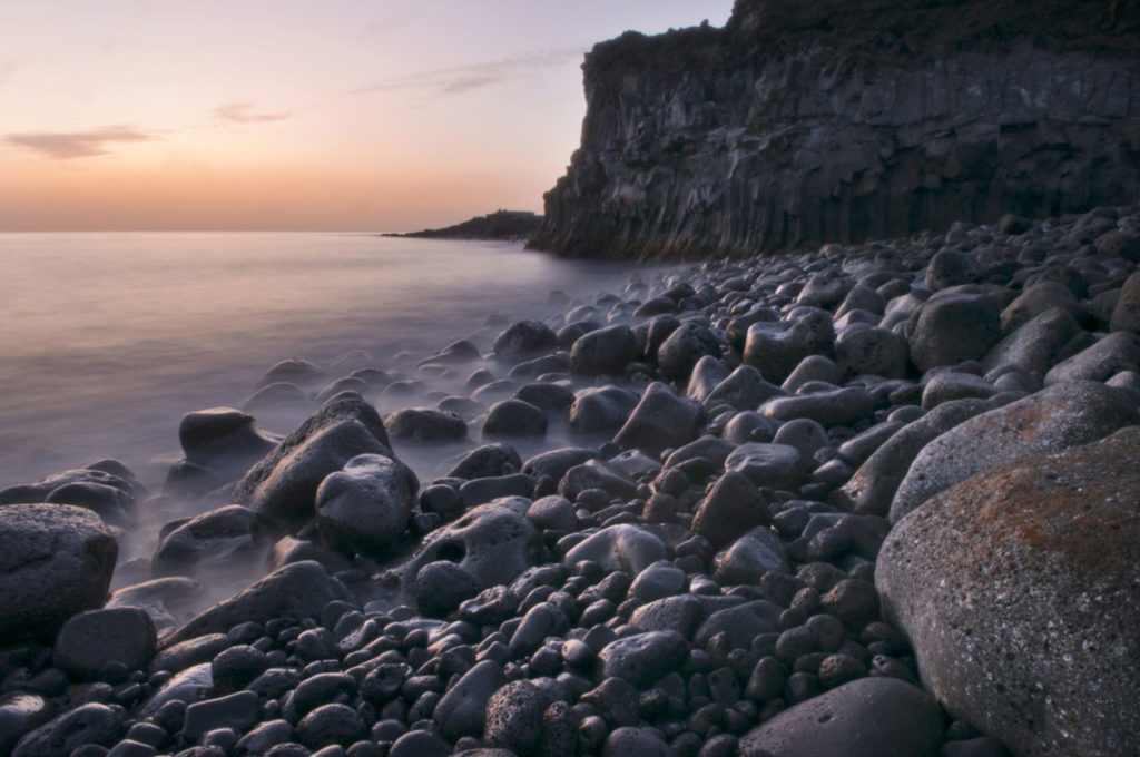 Abendstimmung, Küste, Lavafelsen, Strand, La Palma, Kanarische Inseln, Spanien, Europa, imageBROKER