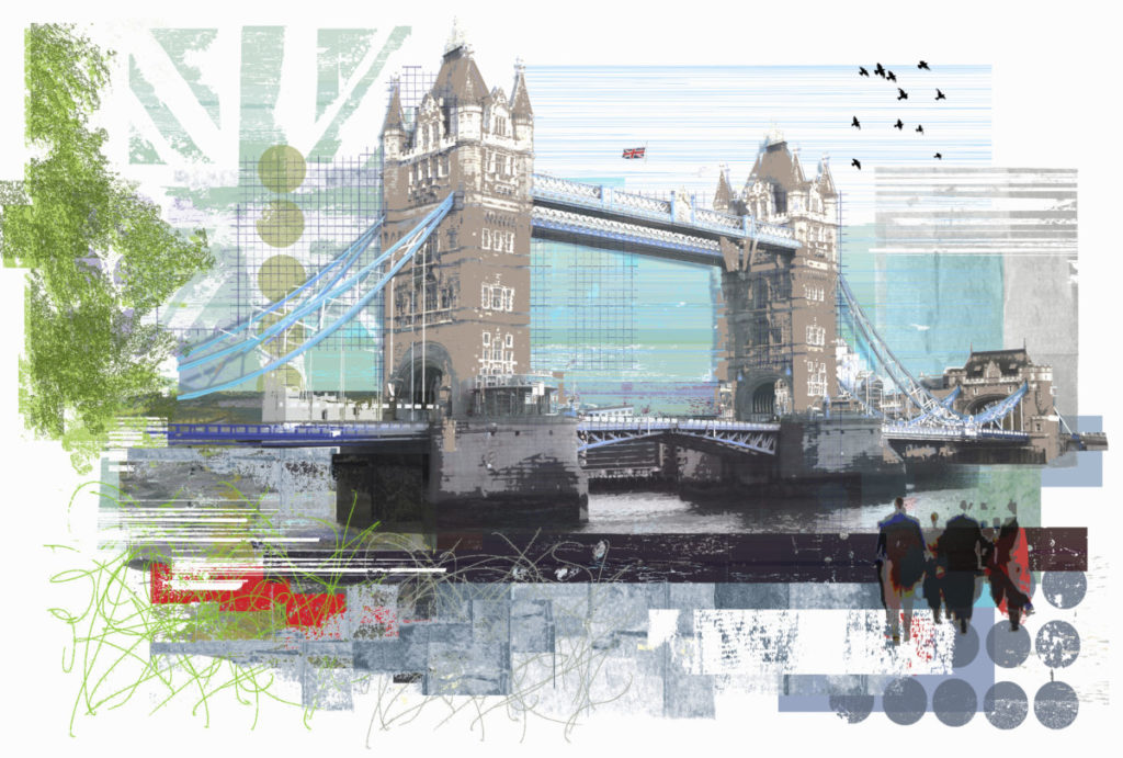 Illustration, London, Tower Bridge