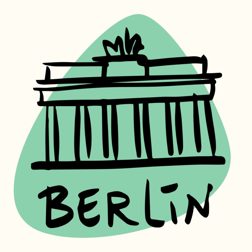 Berlin, capital, city, Germany, Brandenburg Gate, illustration