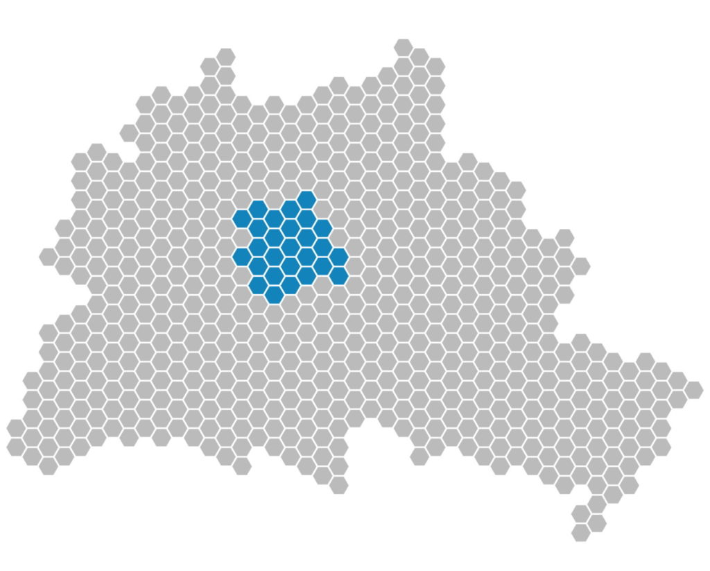 Berlin, Bezirk Mitte, Karte, Illustration