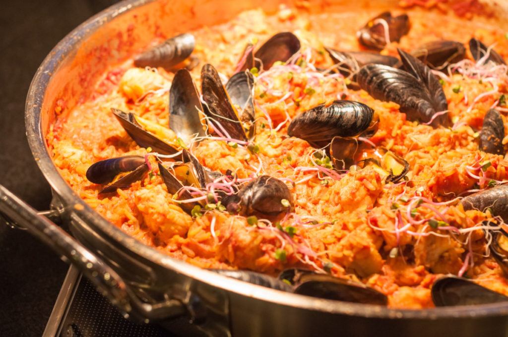 seafood, paella, authentic, original, royalty free