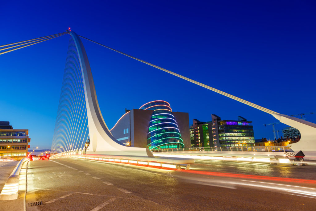 Samuel Beckett Bridge, Dublin, Ireland, European Championship, City of Football 2020, royalty free, photo, stockphoto, stockagency, panthermedia