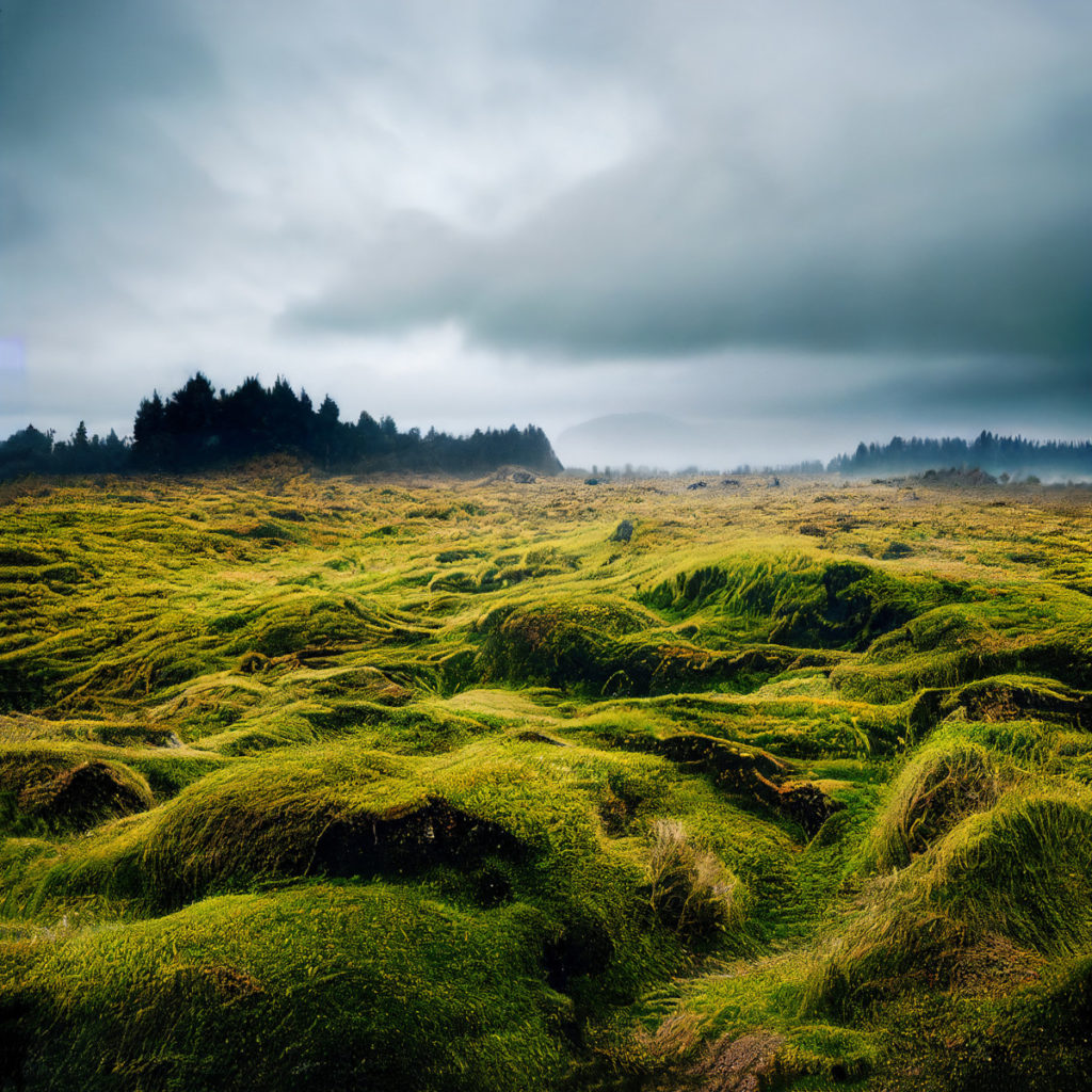 Icelandic style mossy landscape ai-generated-image ai-image royalty free panthermedia